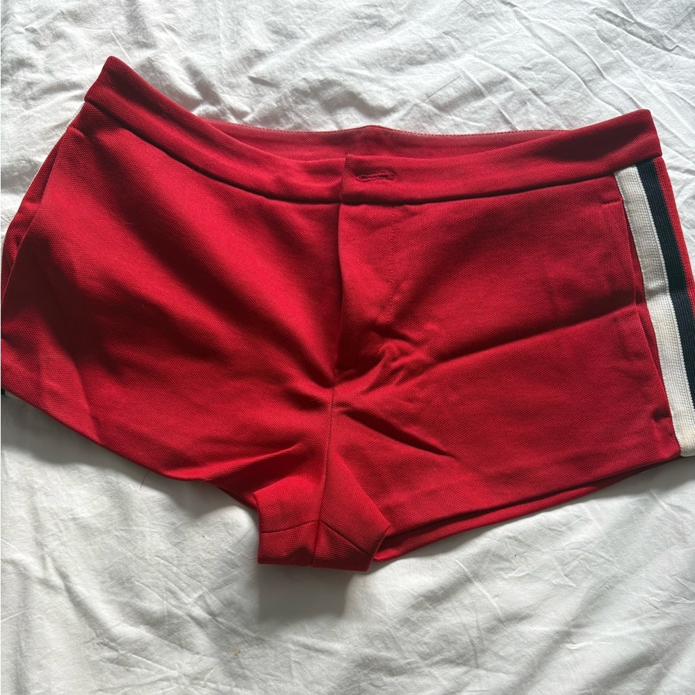 Gucci Scarlet Athletic Shorts with Side Stripe